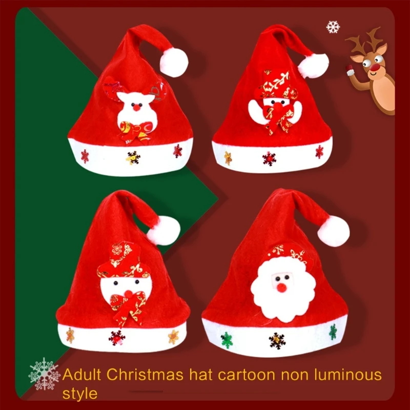 Christmas Party LED Santa Clause Hat Holiday Hat Family Festival Party Headgear A0KC