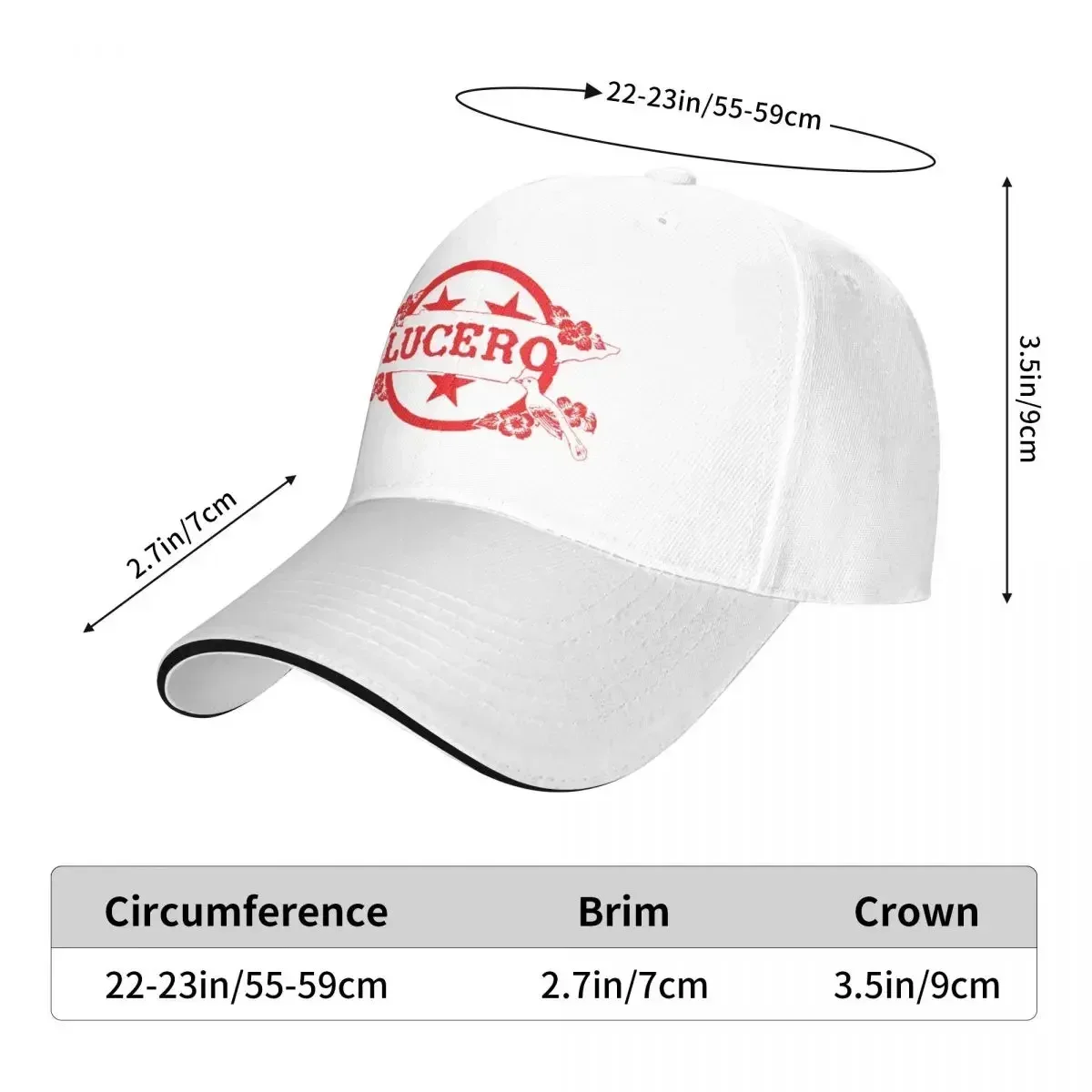 Lucero Band-gorra de béisbol con logotipo de texto para hombre y mujer, gorro transpirable con Cierre trasero, estilo policromático, personalizable, Unisex