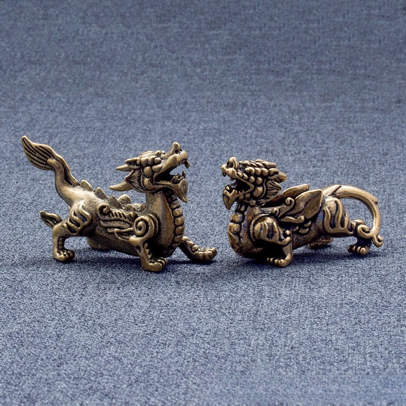 

Solid Brass Retro Flying Pixiu A Pair Of Wealth Boosting Home Desktop Ornaments