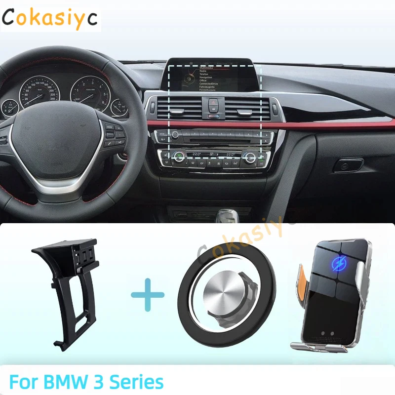 Made to measure For BMW 3 Series F30 F31 2013 2014-2019 Phone Holder Car Magnetic Phone Mount Smart Sensing Wireless Charging