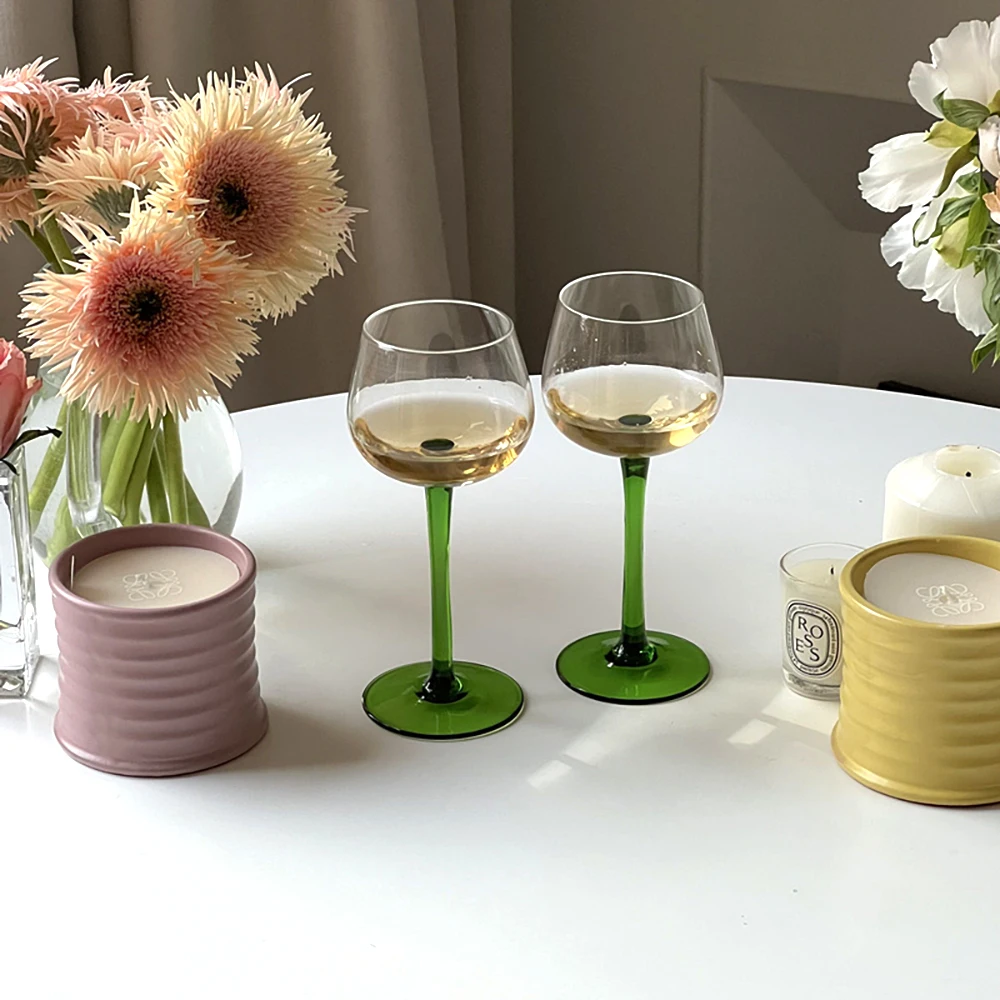 Ladies Green Champagne Cup Highball Glass Sweet Wine Glass Grandmother's Emerald Red Wine Glass Fortune Wine Glass Ins Fruit Win