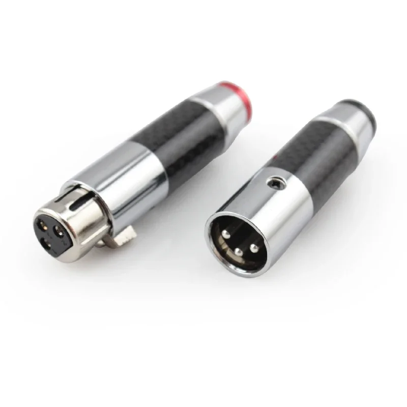 HiFi Carbon Fiber XLR Male Female Connector With Copper Plated Gold Canon Audio Balance Plug