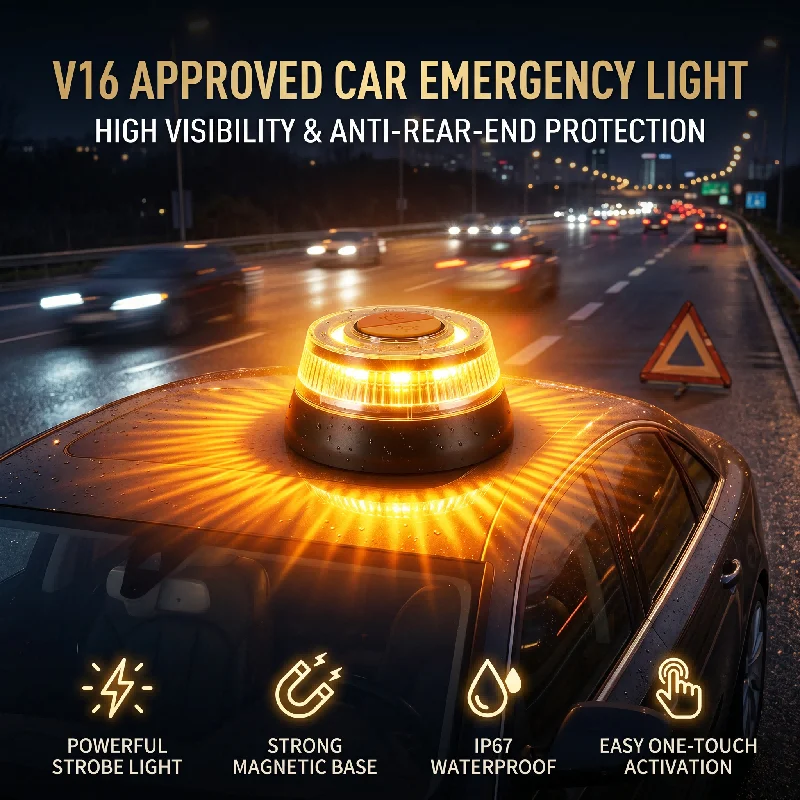 

White Yellow Flash LED Car Emergency Warning Strobe Lights 1 2Pcs Strong Magnetic Induction Automotive Safety Accessories