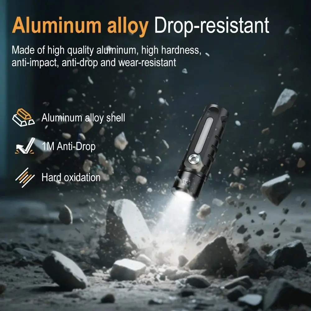 

Multi-Light Source Mini Keychain Flashlight Super Bright Tail Magnet Strong Light Flashlight Rechargeable Aluminum Alloy