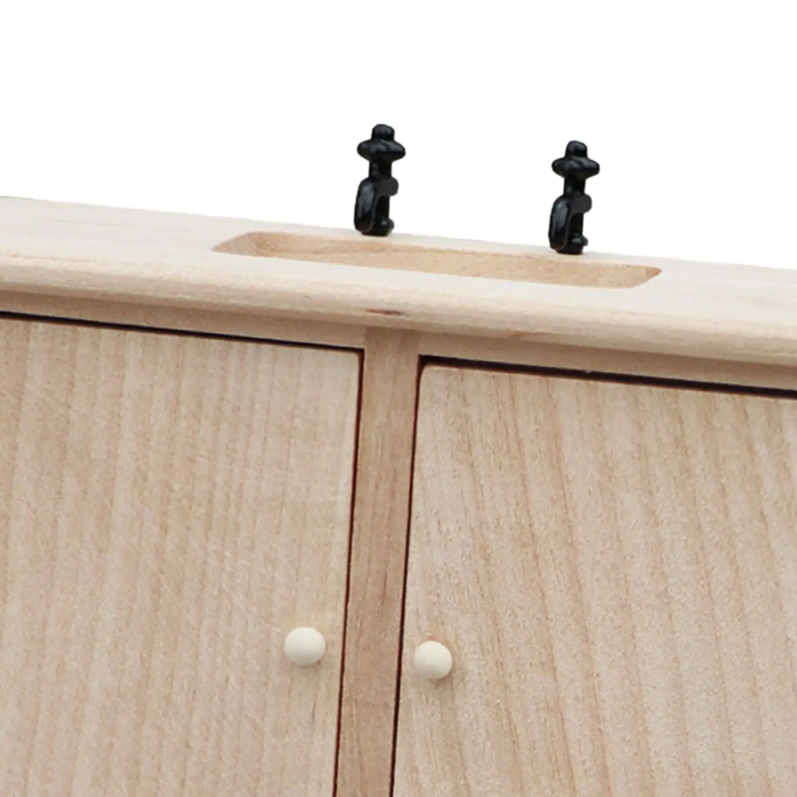 Miniaturowe meble 1 12 domek dla lalek zlew mikro skalna szafka symulowana szafka zabawka Mini szafka kuchenna do gabinetu sypialnia