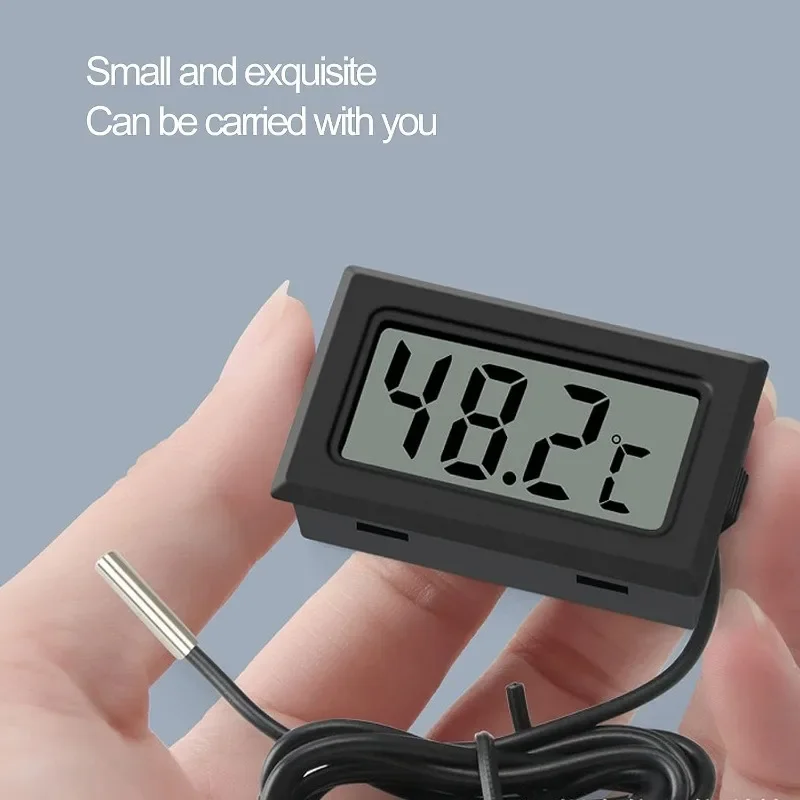 Mini Digital LCD Sensor de Temperatura, Medidor de Umidade, Termômetro, Higrômetro, Medição de Cabo, Conveniente, Interior