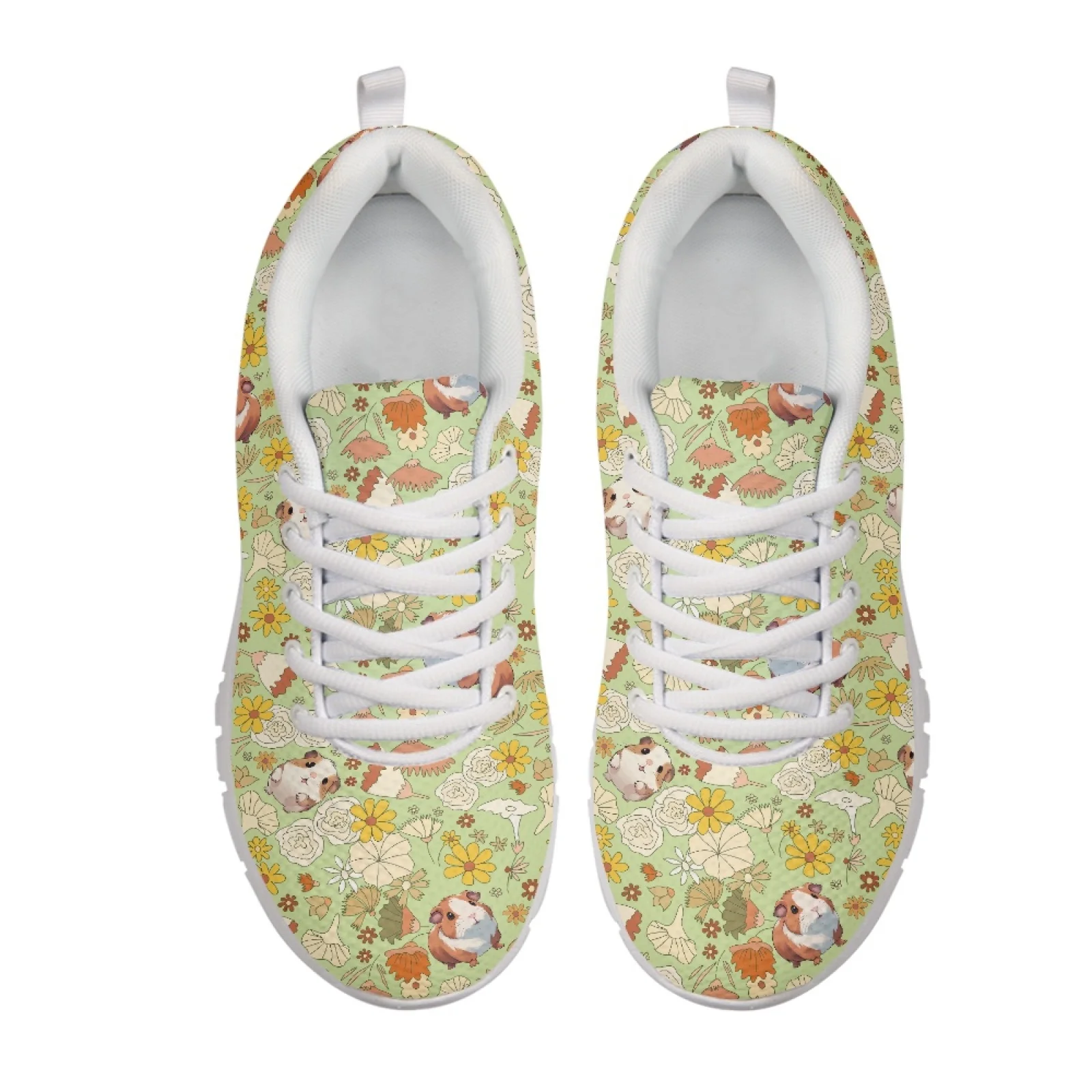 Coloranimal Guinea Pig Rose Pattern Anti-skid Athletic Tennis Shoe for Men Mesh & EVA Sole Running Shoes Fashion 2026