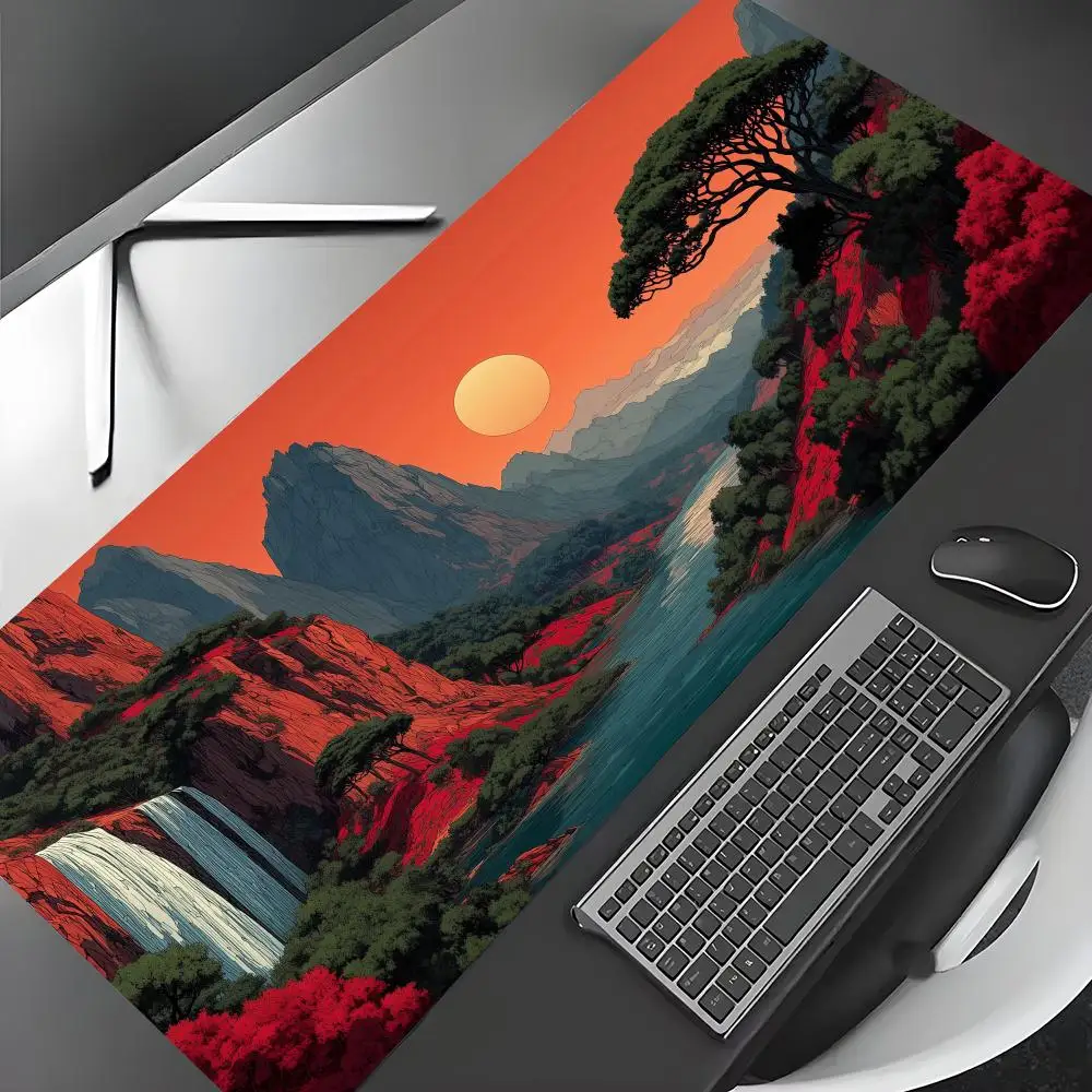 

Digital art landscape illustration Mouse Pad Desk Mat Gaming mat gamer pc accessories rubber anti-slip keypad expansion pad