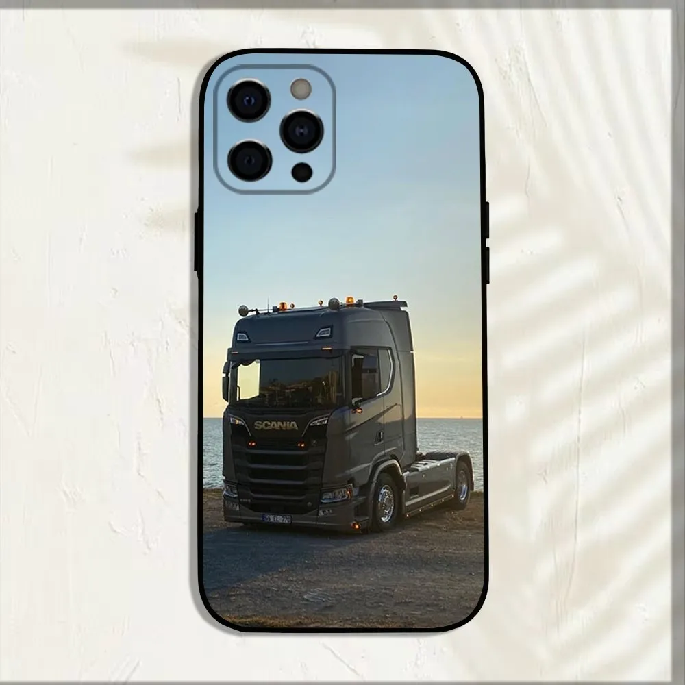 Trucks SA-AB Phone Case For Apple iPhone 15,14,13,12,11,Pro,X,XS,Max,XR,Plus,Mini S-SCANIAES Soft Black Cover