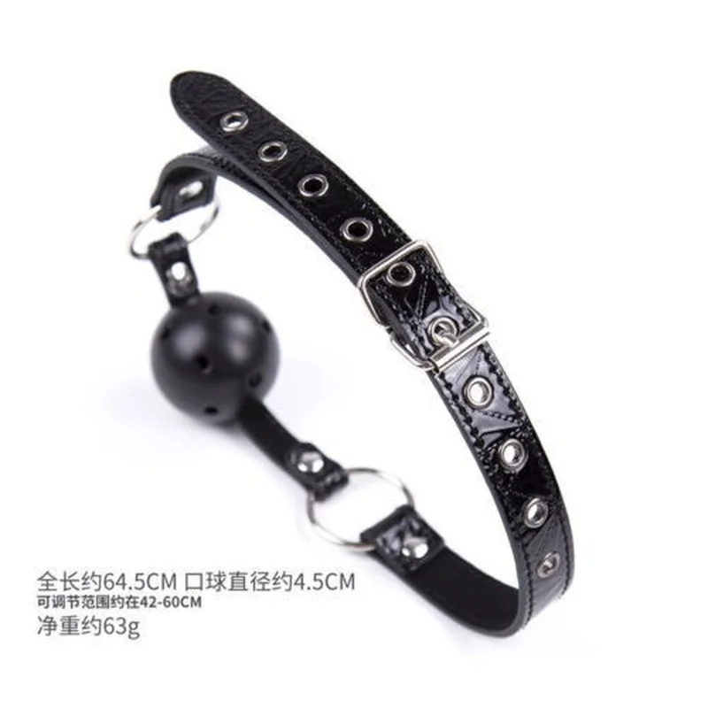 PU Leather Bondage Set Open Leg Bar Handcuffs Ankle Cuff Black Printing Adult Game BDSM Ball Gag Erotic Set Toys for Couple