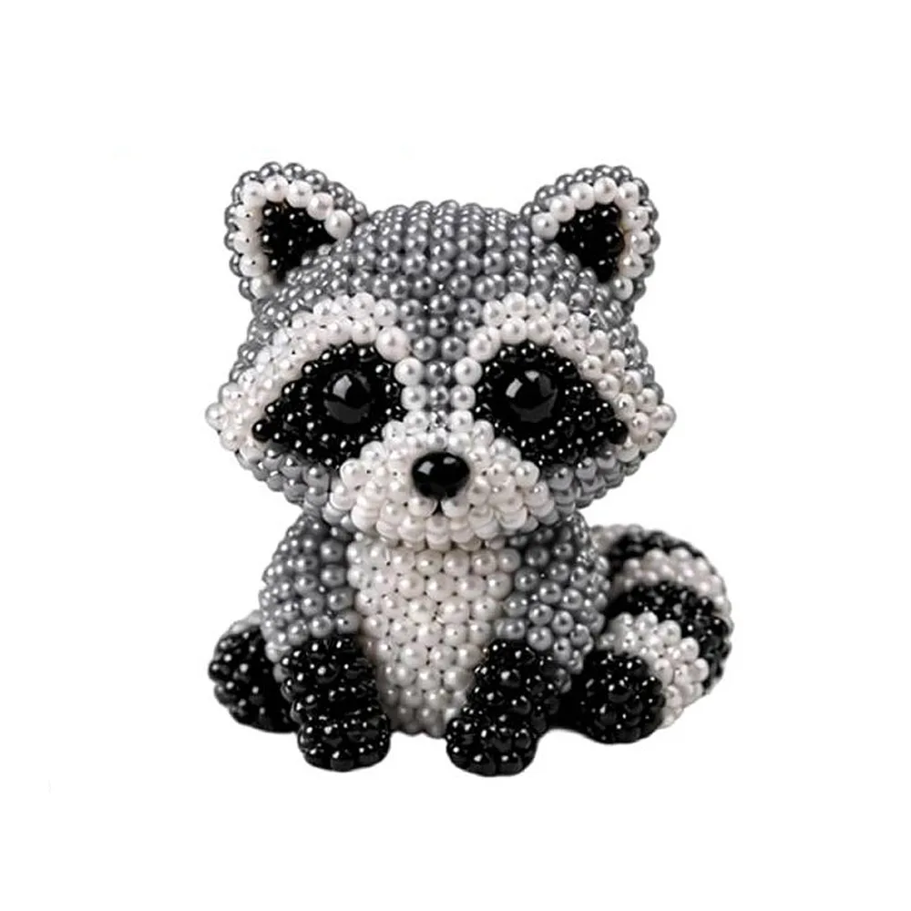 3D Animals Bead Embroidery Set Educational Handcraft DIY Animals Beadwork Crafts Kit Play Projects Colorful Jewelry Making Set