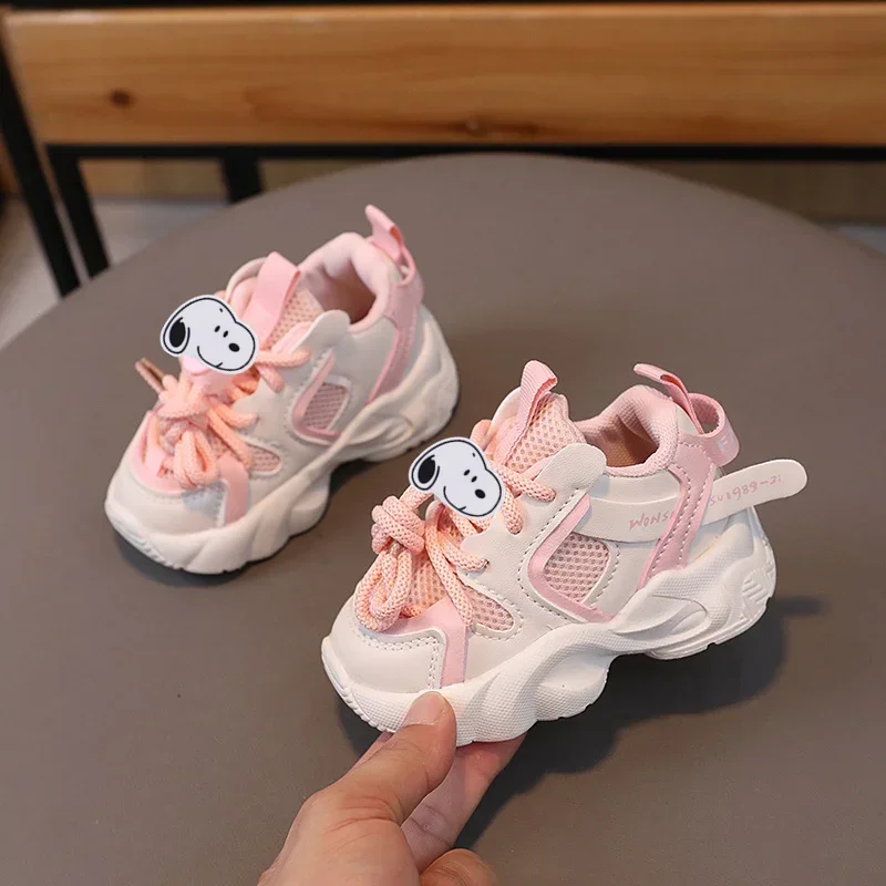 

Snoopy Cartoon Boys' Casual Shoes Girls' Running Shoes Spring and Autumn New Children Sneakers Non-slip Soft Sole Toddler Shoes