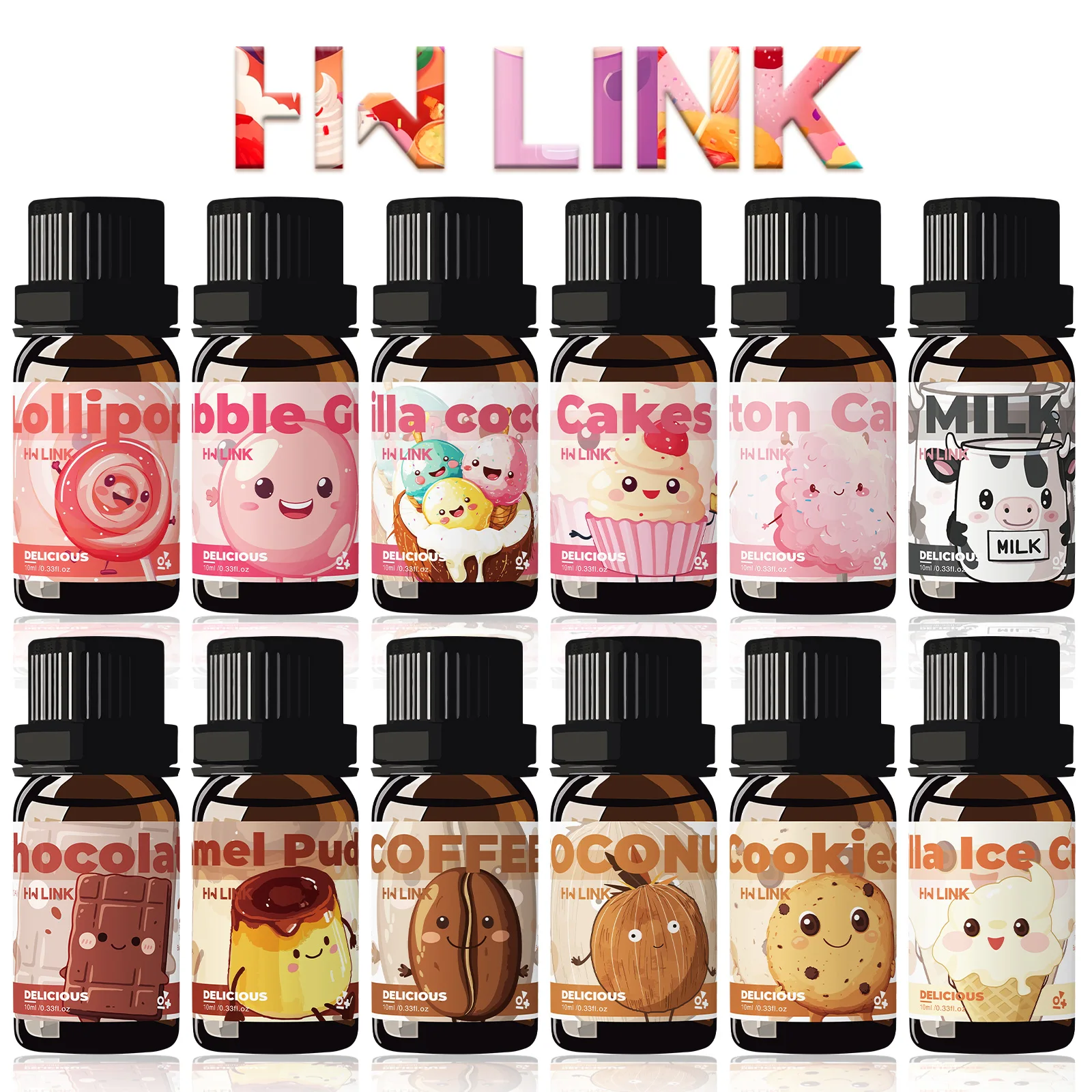 10ml Delicious Fragrance Oils, 12 Scents, For Candles Making, Humidifier, Diffusers, Home Care, Long-Lasting Scent