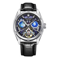 GUANQIN Tourbillon Mechanical Luxury Men's Watches Luminous 50M Waterproof Steel Case Watch Sapphire Multi Time Zone Man Clock