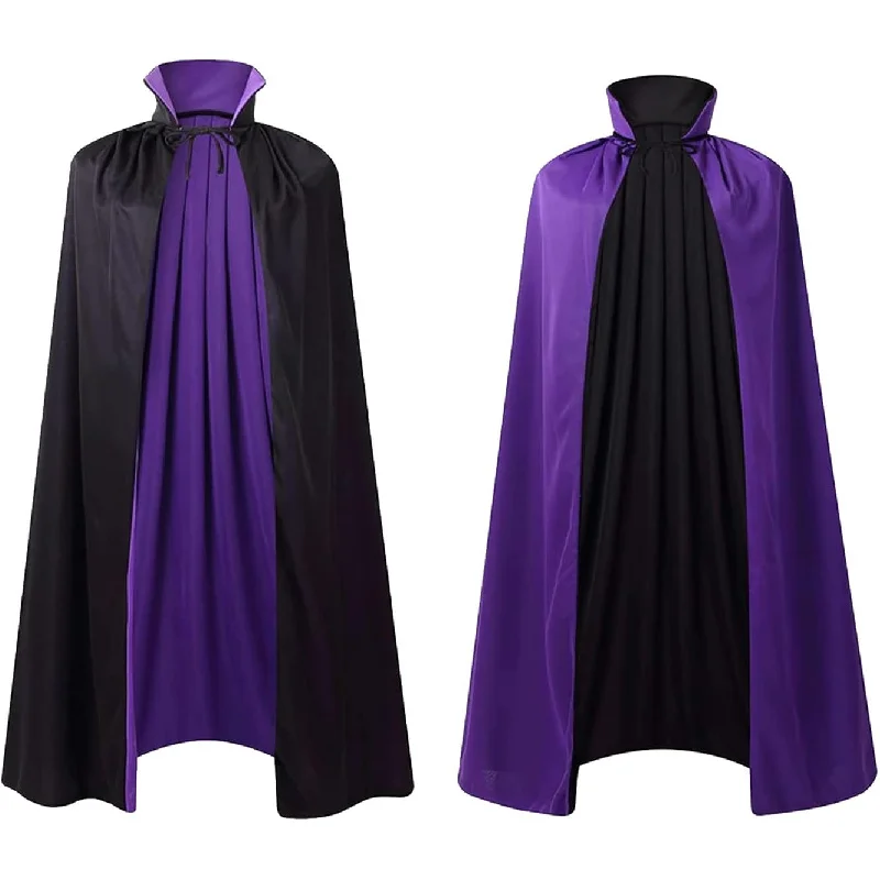 Stand Collar with Hood Reversible Cloak Masquerade Cape Costume For Witch Wizard Vampire, For Halloween Performances Cosplay