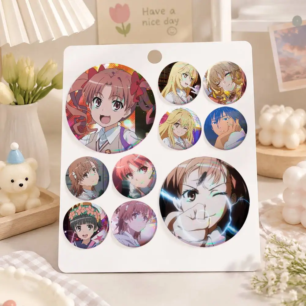 A-A Certain Scientific Railgun Anime Round Badges, Brooches, Clothing Accessories, Birthday Gifts, Anime Conventions