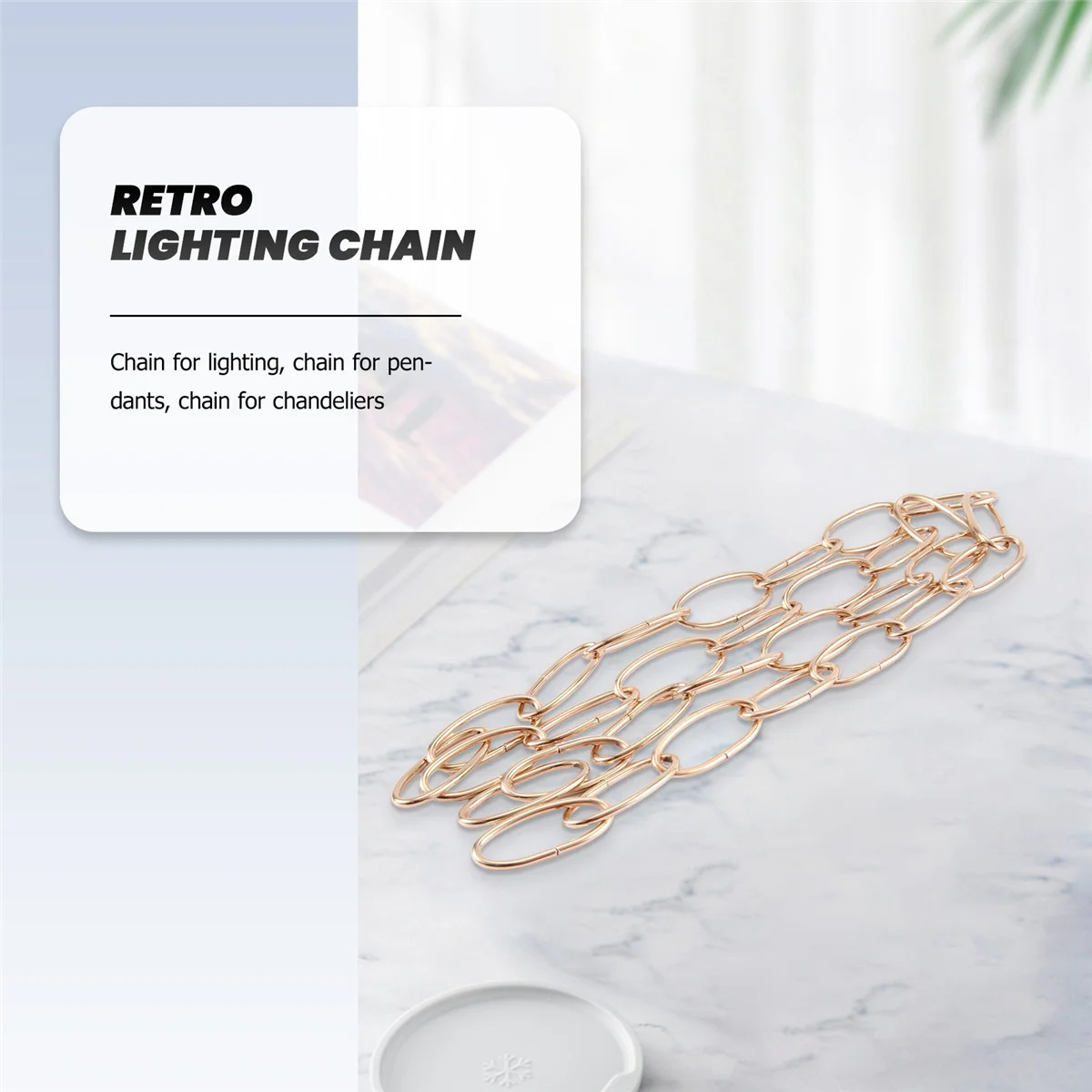 1M Heavy Duty Chain For Vintage Chandelier Hanging Lamp,French Gold