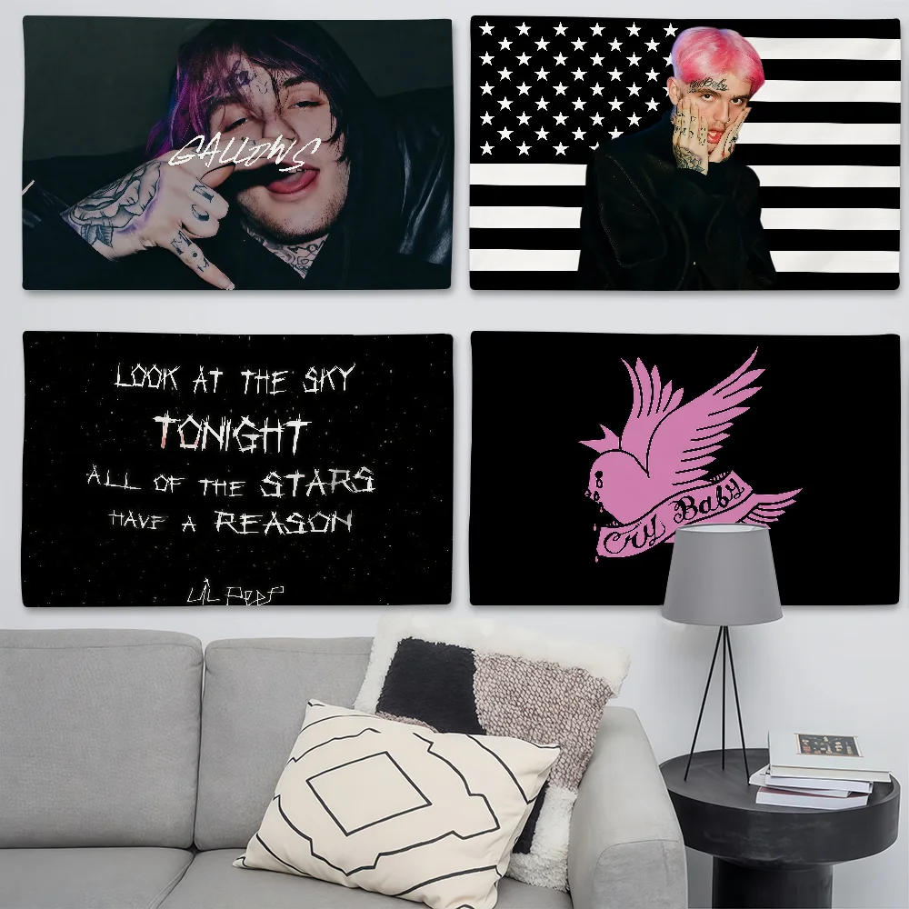 Rapper L-lil Peep Flagge, geeignet für Geburtstagsfeiern, Wohnzimmer, Schlafzimmer und Outdoor-Camping-Dekorationen