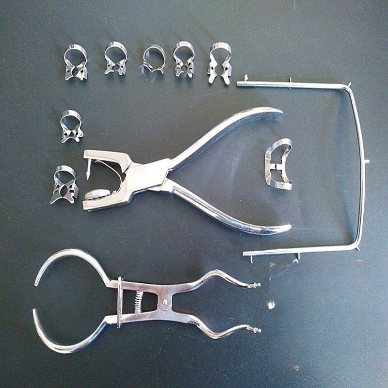 

Dental rubber dam forceps Dental rubber dam tool set stamp punch dam clip dental instrument