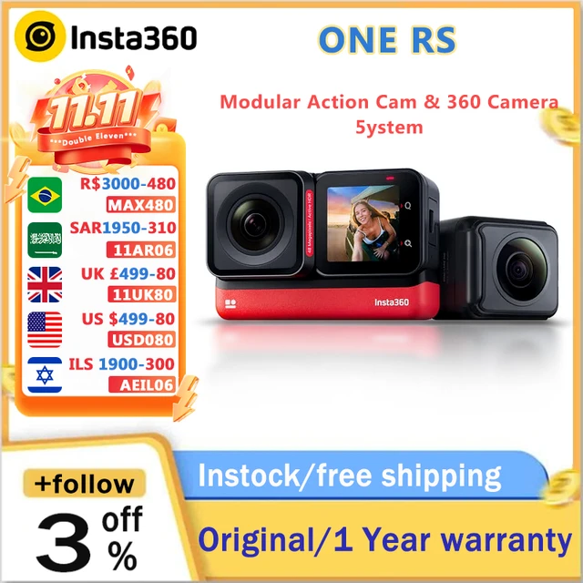 Insta360 One Rs – Waterproof 4k 60fps Action Camera & 5.7k 360 Camera With  Interchangeable Lenses, Twin/ 1-inch/ 4k Edition - Sports & Action Video  Cameras - AliExpress