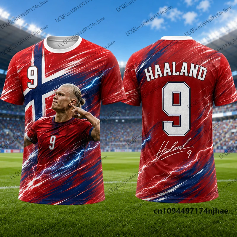 2027 New Special Haaland #9 Print Football Jersey For Men T-shirt Summer Breathable Quick Dry Sports Tees Casual Kids/Adult Tops