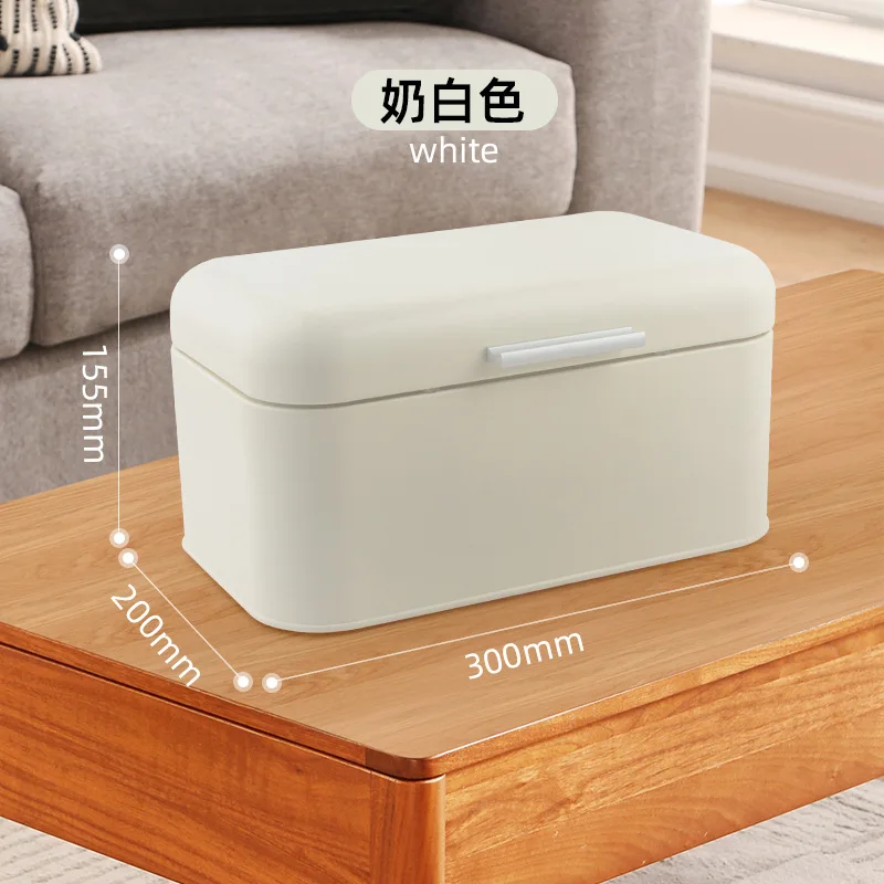 Vintage Bread Box Cupboard Iron Snack Box Desktop Finishing Dust-Proof Storage Box Storage Bin Keeper Food Kitchen Shelf Décor