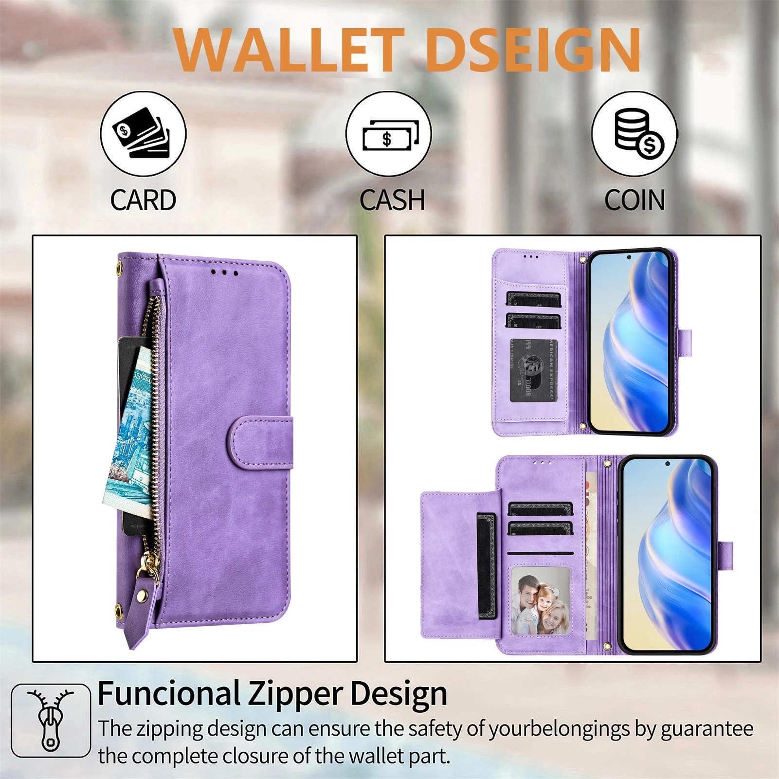 Strap Zipper Card Leather Phone Wallet Case Book For Infinix Hot 50 40i 30i 20i 20 Play,Note 40 30 Pro 5G,Smart 9 8 6 GT Cover