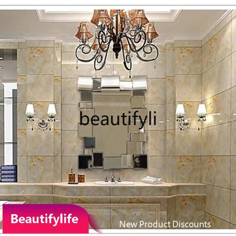 6239Three-Dimensional Hanging Mirror / Luxury Decorative Mirror / Entrance Bathroom Makeup Mirror / European Style