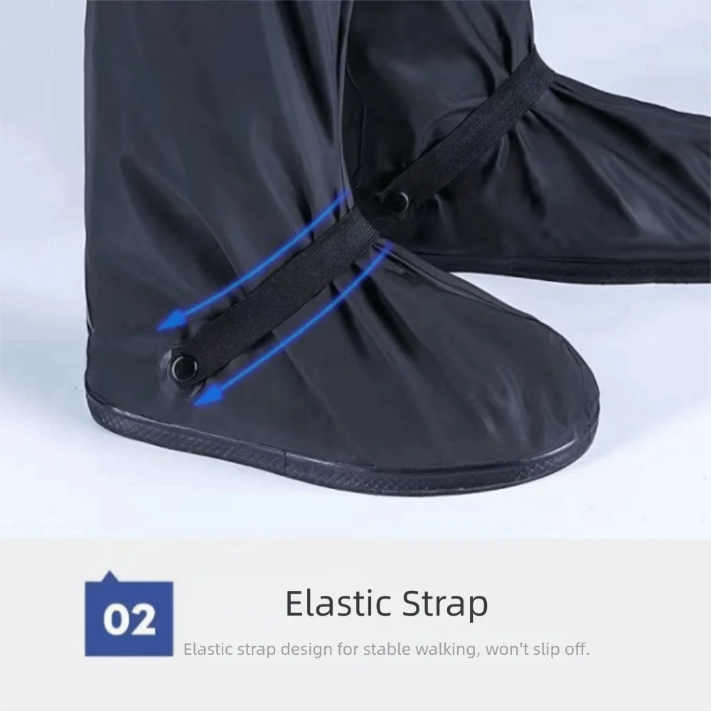 ارتفاع أنبوب احذية المطر 42 سنتيمتر طويل القامة سميكة حذاء مقاوم للماء حامي دائم مقاومة للاهتراء أغطية الحذاء ركوب الدراجات النارية #5