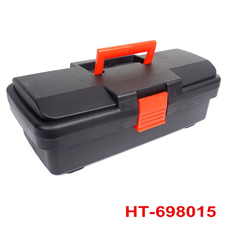 15-Inch Plastic Toolbox, Heavy-Duty Storage Case for Tools & Hardware, Durable Plastic Construction
