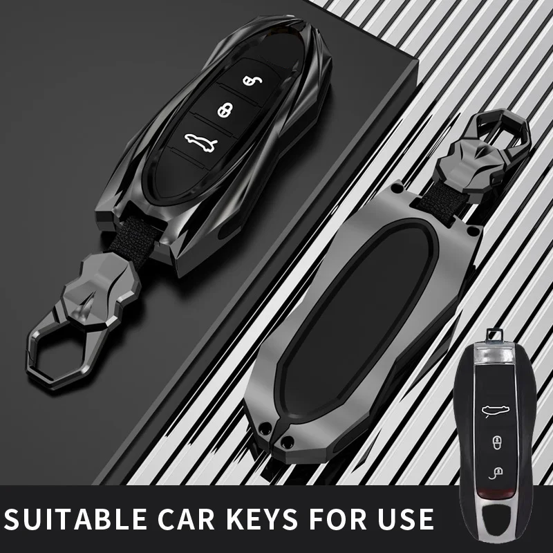 Fit for porsche car key case ring cover chain holder shell  Panamera  Cayenne 971  718 911 9YA Macan Boxster