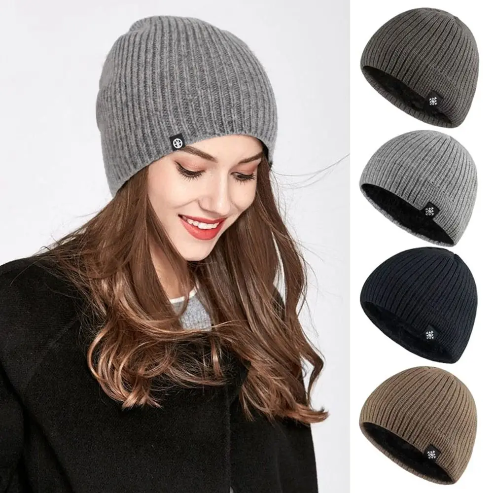 Knitted Winter Knitted Hat Plush Ear Cover Pullover Cap Earflap Protection Cycling Protective Ear Protector Cap Women Man