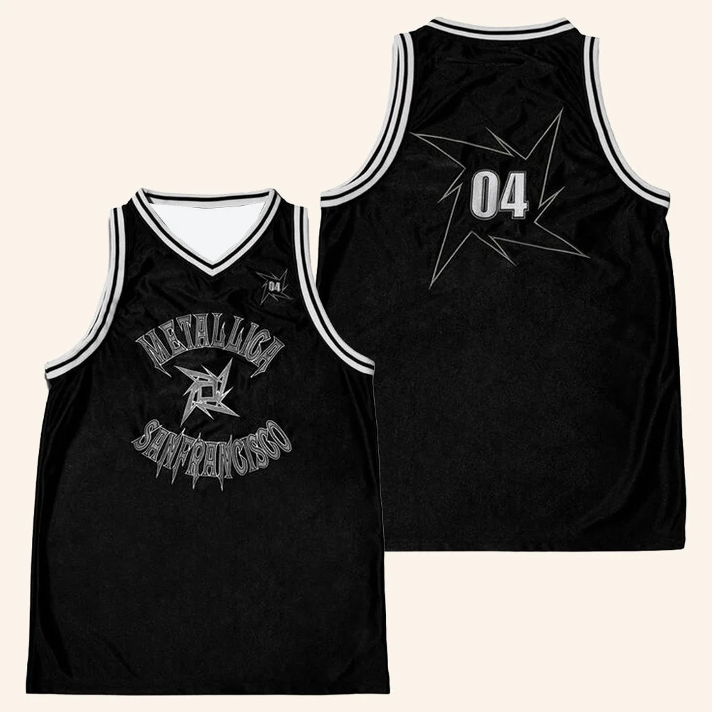 Metallica World Tour Retro-Basketballtrikot für Herren und Damen, Sommersportweste, atmungsaktiv, schnell trocknend, Familien- und Kinderbekleidung – Detail 5