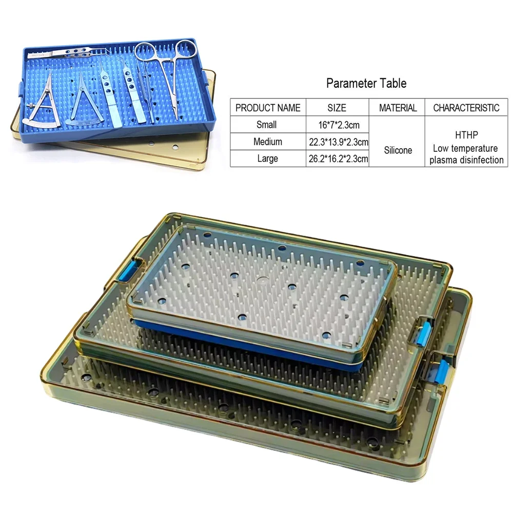 

Silicone Sterilization Tray Case for Ophthalmic and Dental Surgical Instruments Autoclave Disinfection Holder Set