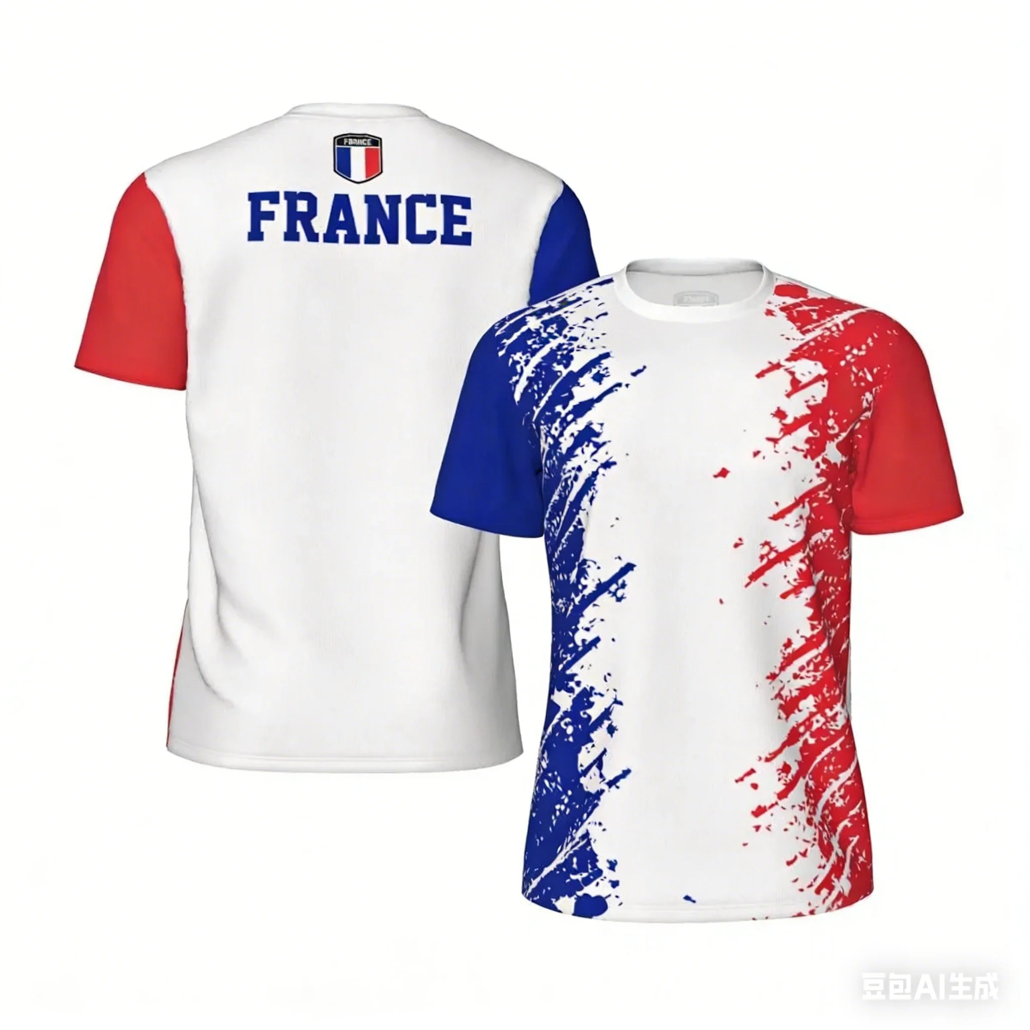 Men's 3D French Flag Print Sports Top Exclusive Design Breathable Fabric Multi-Sport Use for Match Day Fan Support