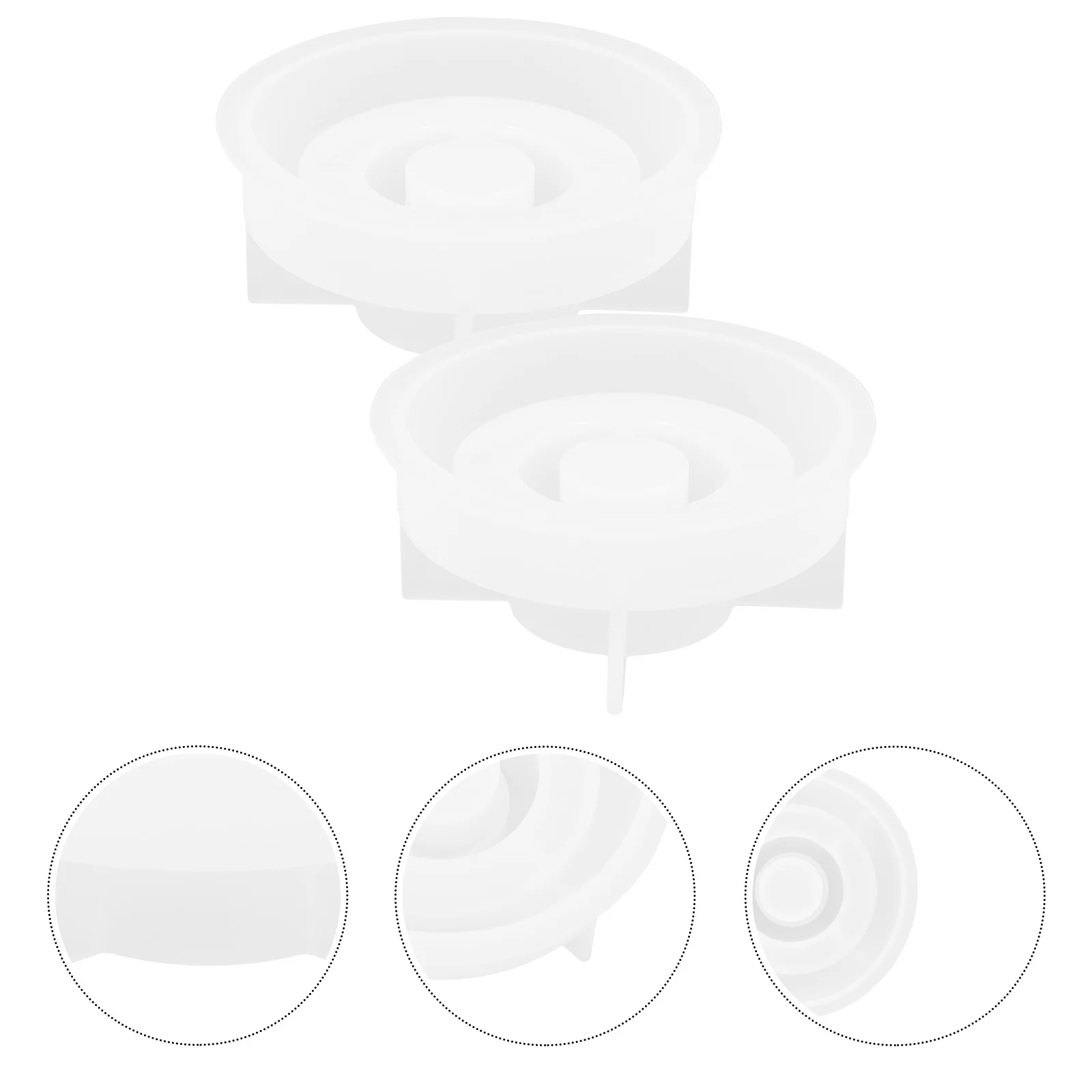

2 Pcs Round Candlestick Mold Diy Resin Holders Molds for Making Supplies Candelabra