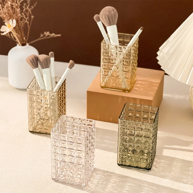 

Cosmetic Storage Makeup Brush Storage Bucket Cosmetic Brush Holder Cup Transparent Pen Holder For Dressing Table