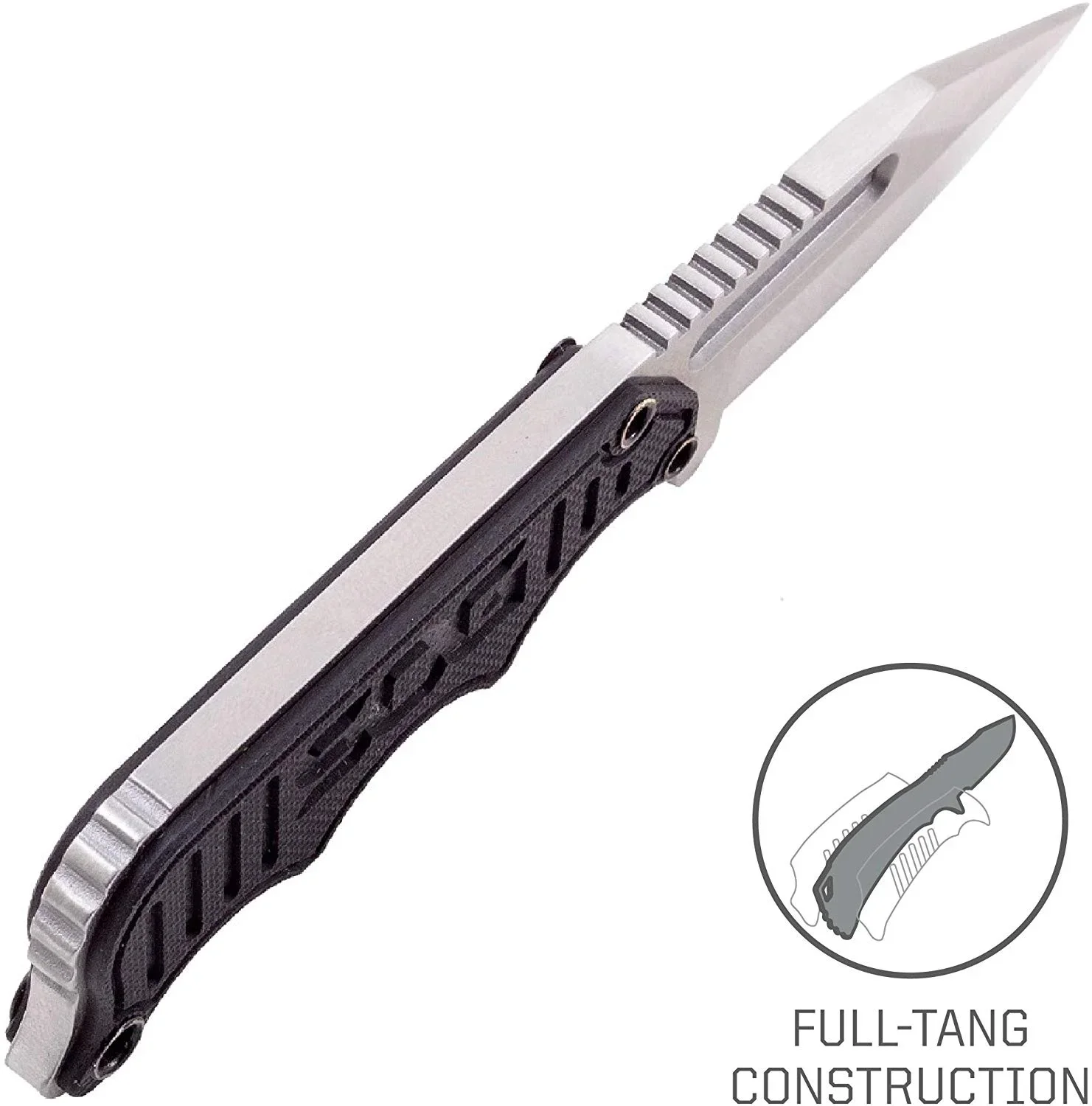 Instinct Mini 1.9 Inch Full Tang Neck Chain Knife Satin Plain Blade G10 Handle with ABS Sheath Pocket Knife Edc Small Knives