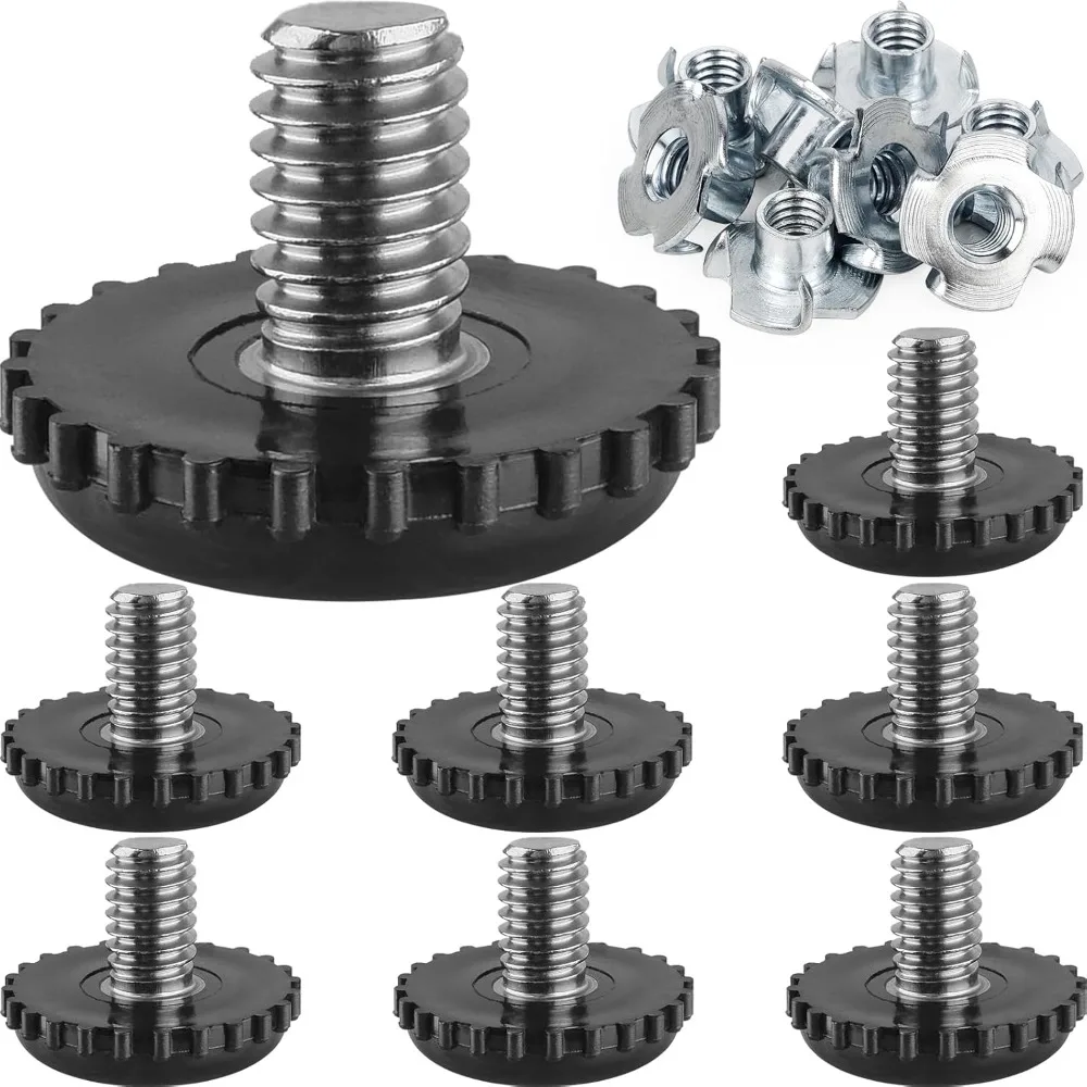 

Stainless Steel Screw Furniture Leveling Feet 5/16-18 Screw in Threaded Furniture Levelers Adjustable Table Chair Levelers Feet