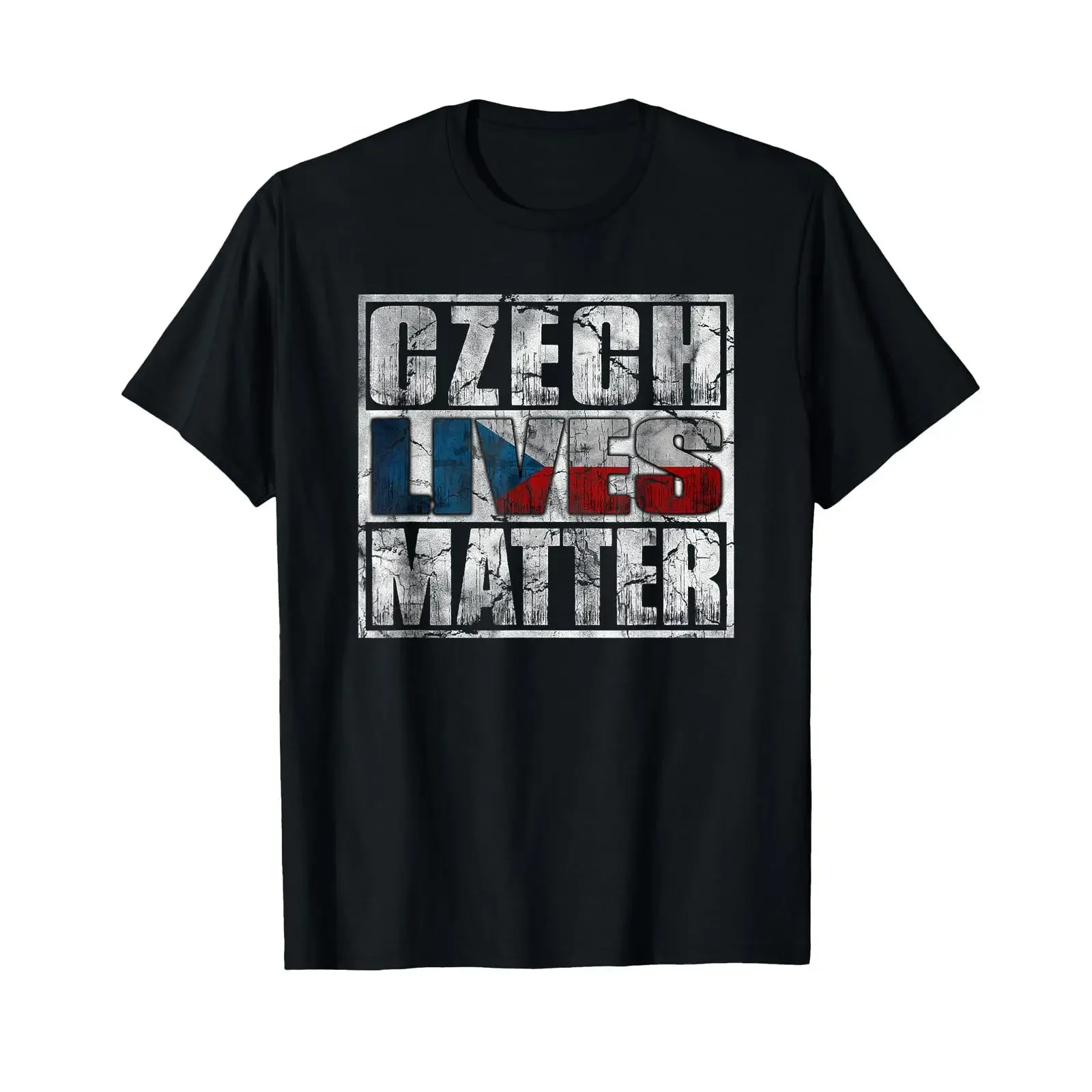 Czech Lives Matter Flag T Shirt vintage Washed Unisex Top For Everyday Wear Casual Breathable Versatile fashion Stylish homme