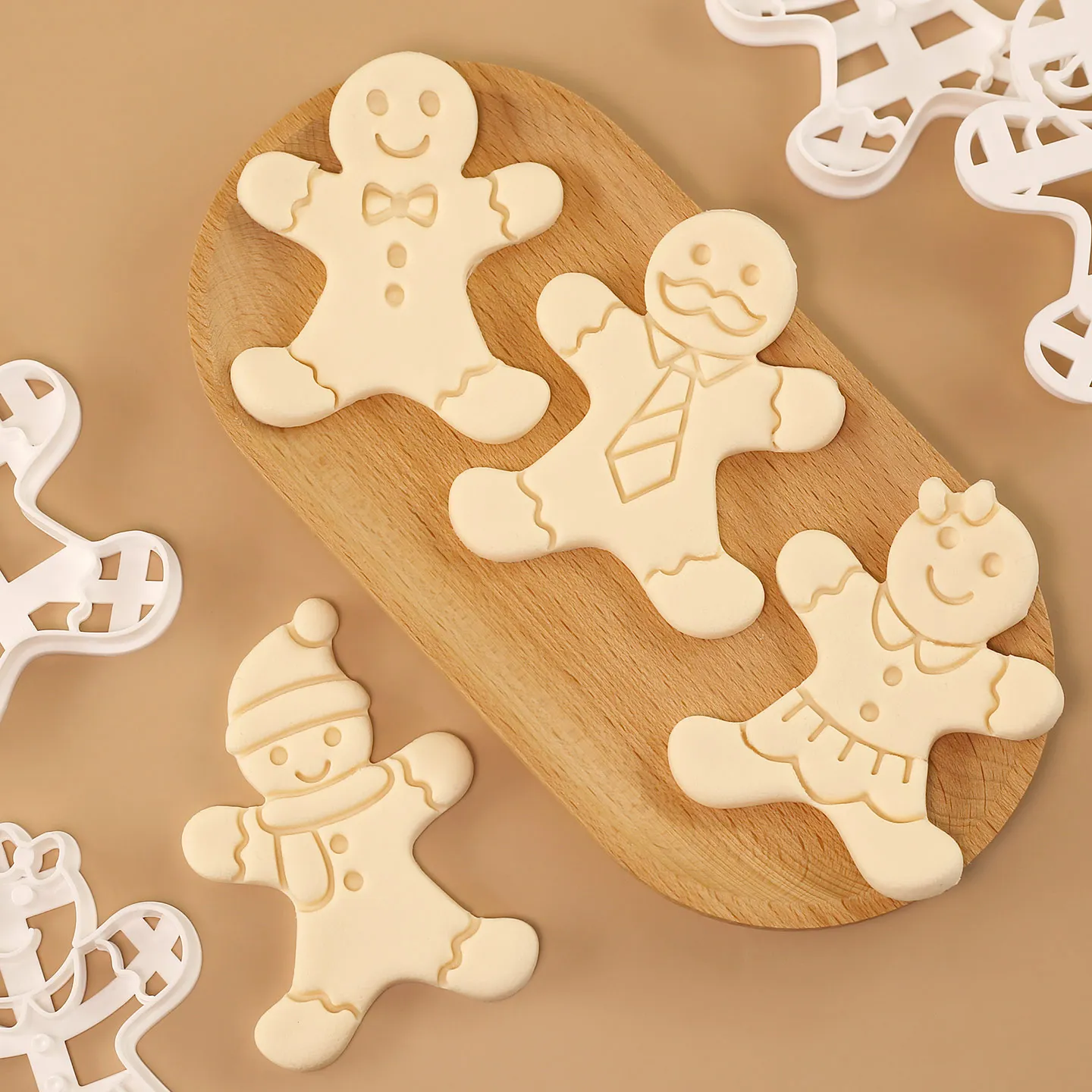 1 قطعة/4 قطعة مجموعة عيد الميلاد الزنجبيل رجل قاطعة البسكوت قالب لخبز الجبن فندان-هدايا لعيد الشكر وديكور عيد الميلاد #5