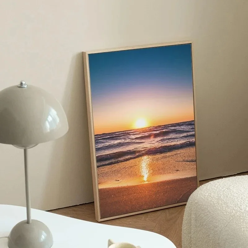 Seaside Sunrise Sunset Seascape Posters and Prints Beach Ocean Wall Art Pictures Canvas Paintings Living Room Home Decor Cuadros