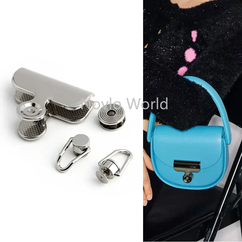 2-10Sets Metal Turn Twis Locks For Handbag Shoulder Purse Tote Magnetic Lock Belt Buckle Hardware Closure Clasp Bags Accessories