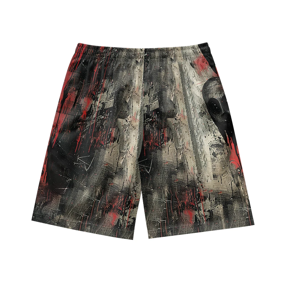 100% Polyester All Over Printing Custom Men's Shorts Summer Men Anime Shorts pantalones casuales ghost