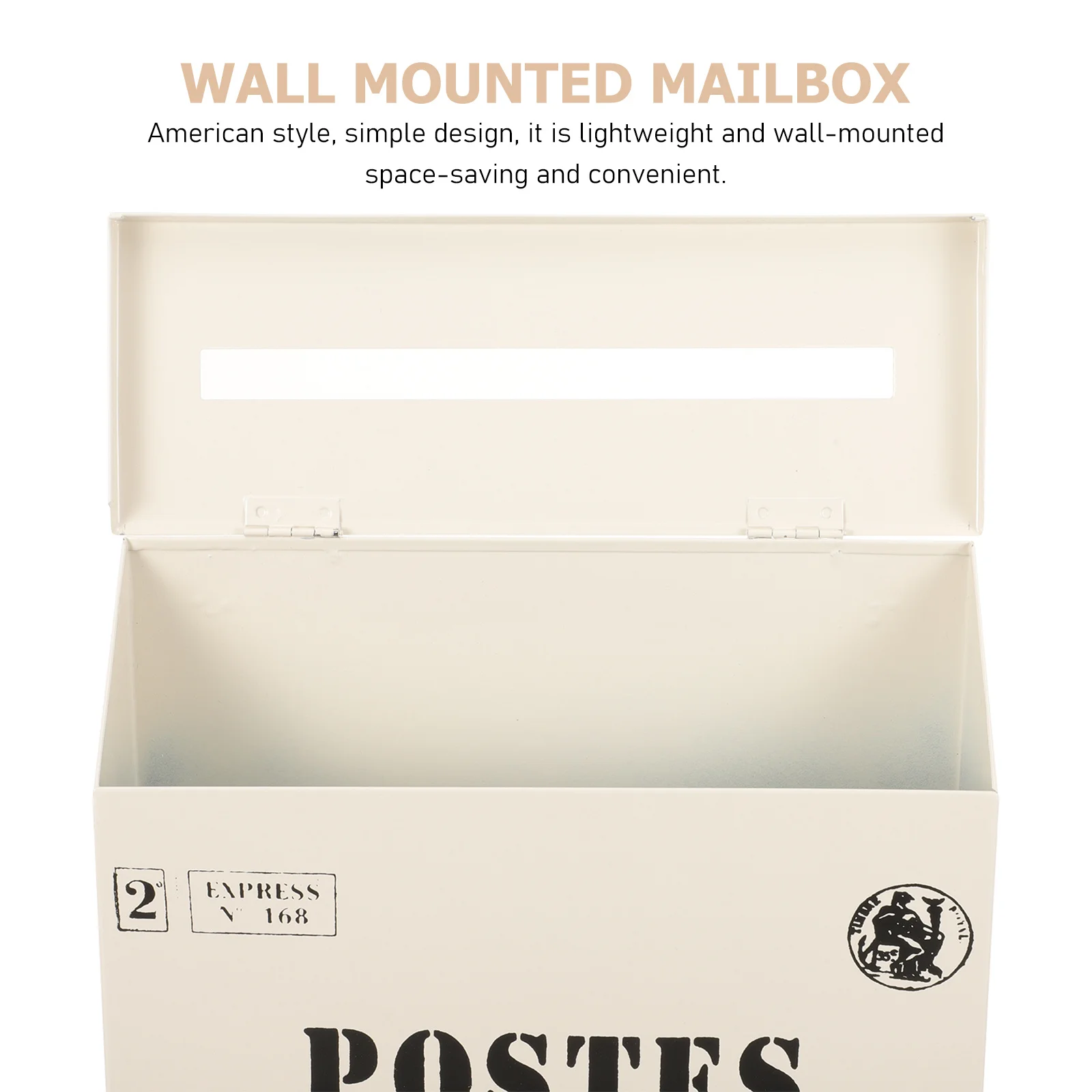 

Stylish Wall Mount Iron Mailbox Vintage Retro Letter Box with Lock for Garden Suggestion Box Exterior Post Box Storage