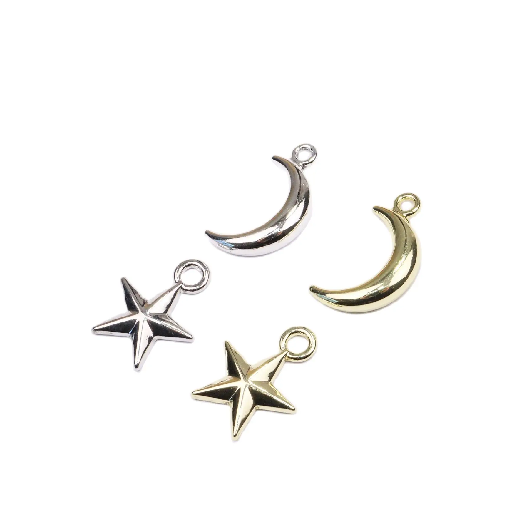 Eruifa 20pcs Moon Star Zinc  Alloy Charms Pendant Fashion Jewelry DIY Handmade Necklace Earrings