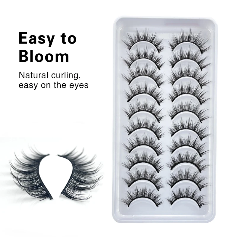 DEVOSERVICE Lashes 10pairs Natural False Eyelashes 3D Sexy Mink Lashes Extensions False Eyelashes Faux Cils Makeup Wholesale