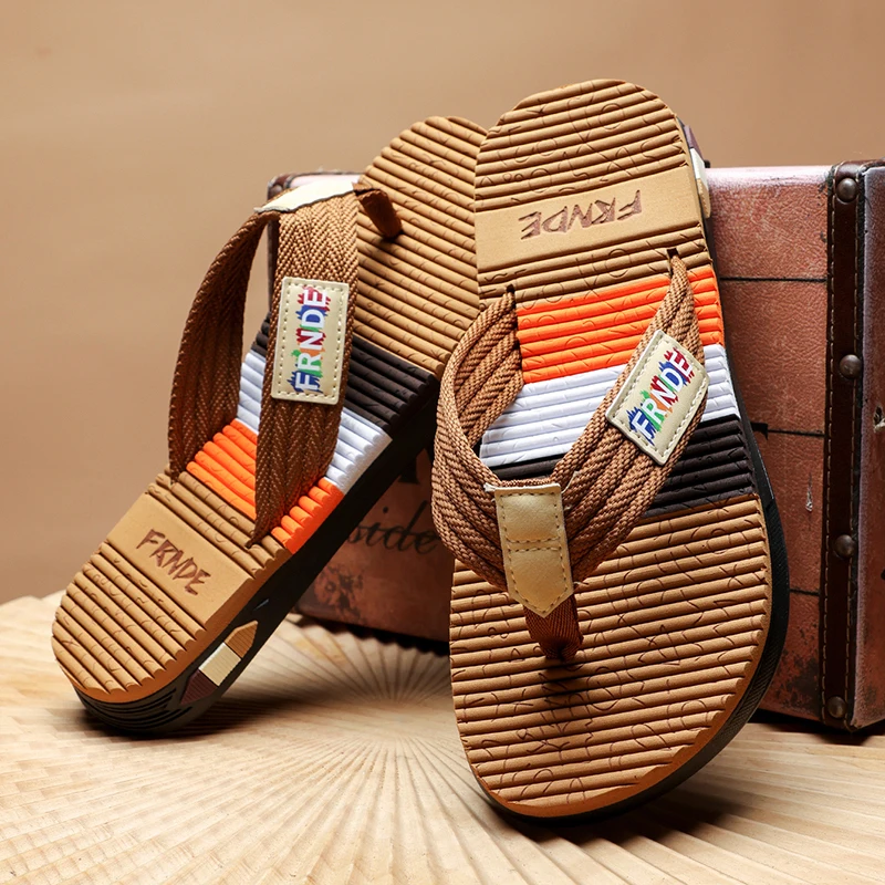 

New High-end Men's Flip-flops, Anti-slip, Wear-resistant, Odorless, Summer Outerwear Flip-flops, Beach Sandals