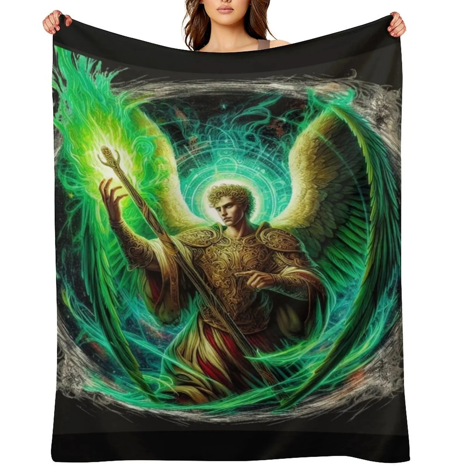 

Saint Raphael Archangel - Angel of Healing - Christmas gift Throw Blanket Luxury St funny gift Decorative Beds Plush Blankets