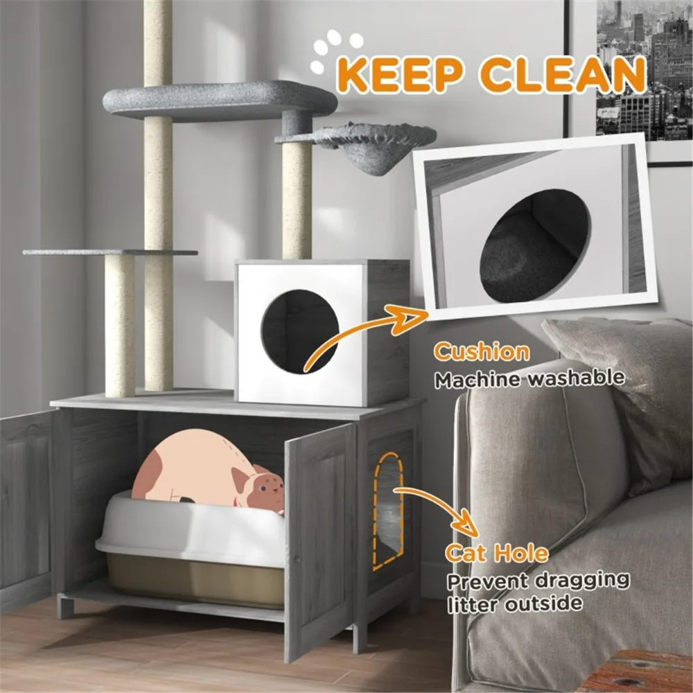 Modern Classic Luxury Eco-Friendly Durable lSpace-Saving Cat Tree Easy Assembly